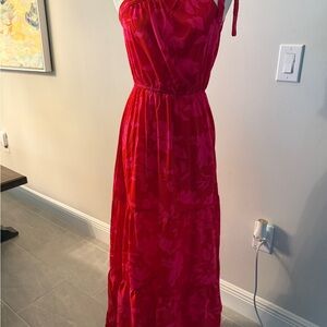 Red One Shoulder Halter Sundress for Weddings